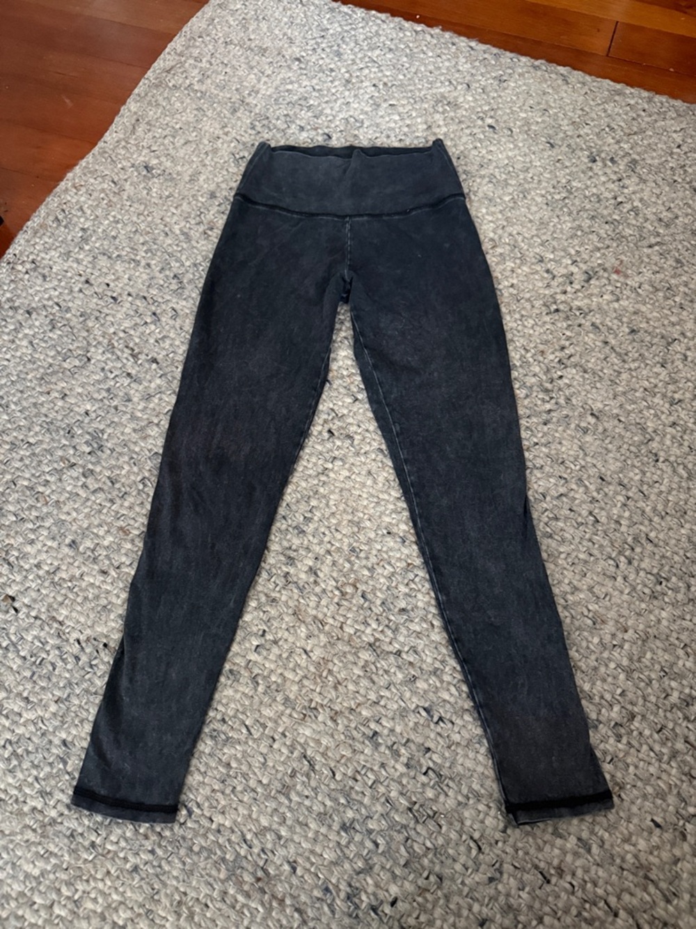 aerie Black High-Waist Leggings with Wide Waistband
